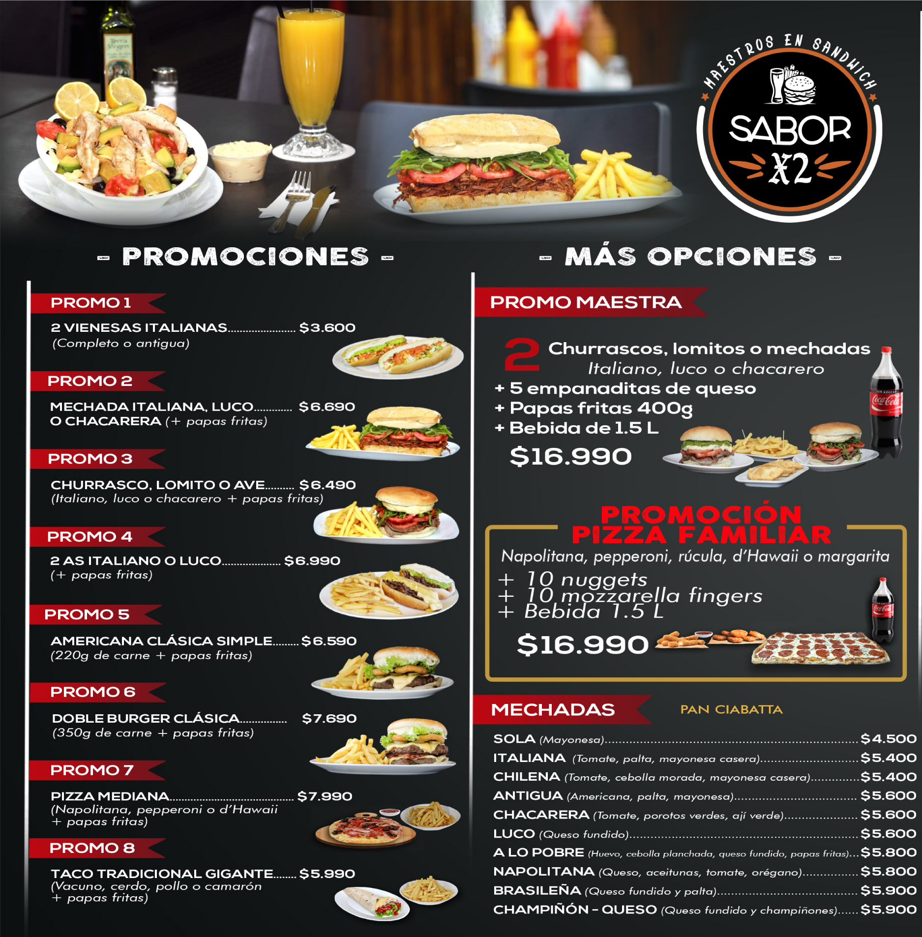 Carta Sabor X2 San Miguel